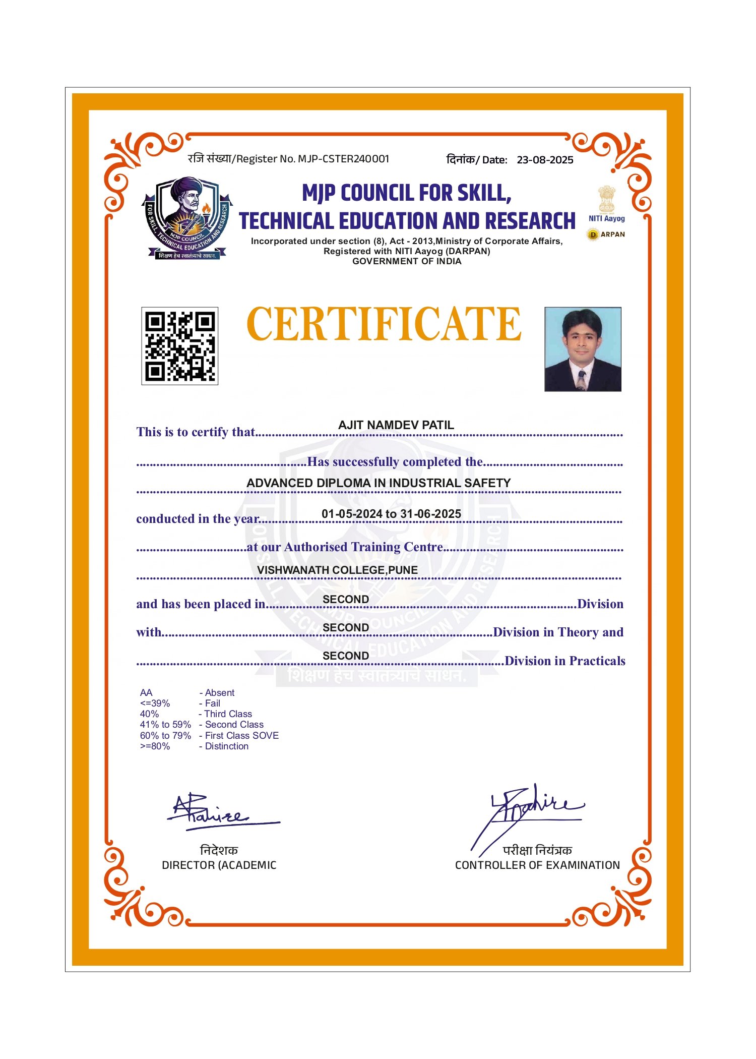 Certificate Preview